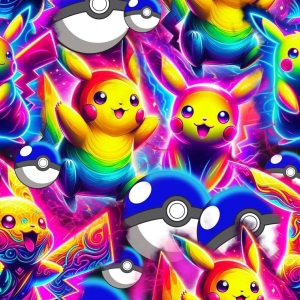 Sommersweat druk cyfrowy  pokemon kolorowy 